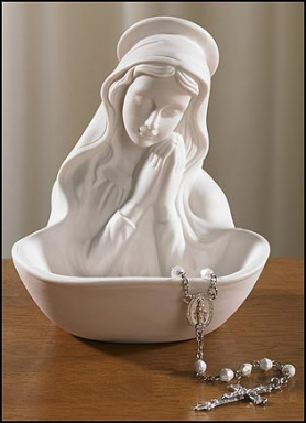 Madonna Porcelain Rosary Holder